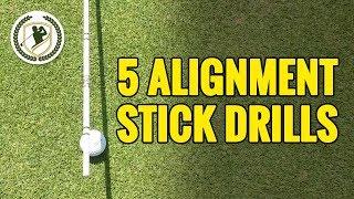 5 SIMPLE GOLF DRILLS WITH ALIGNMENT STICKS TO IMPROVE YOUR ACCURACY!