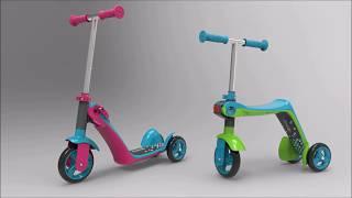 Smoby - Patinette Reversible : Transformer de porteur à patinette/Reverse from bike to scooter