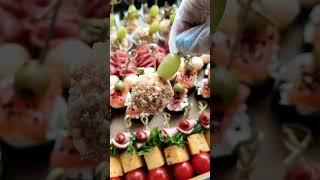 Фуршетные закуски . Канапе 5 видов для праздничного стола.