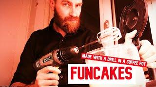 FUNCAKES - pancakes made with a drill in a coffee pot