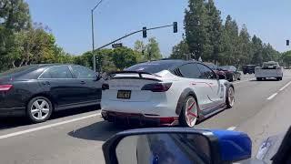 This Modified Tesla Model 3 Sounds like a Lamborghini  V12 Exhaust Sound