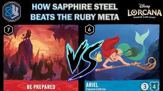  SAPPHIRE STEEL TIPS VS RUBY (AMETHYST & SAPPHIRE) - Meta Matches Disney Lorcana Gameplay
