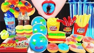 ASMR RAINBOW CANDY, GUMMY FAST FOOD, JELLY NOODLE, RAINBOW DESSERT, DRINKING SOUNDS EATING SOUNDS 먹방