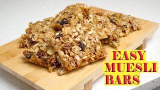 Easy muesli bar recipe made with packet muesli