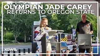 Oregon State welcomes home gold medalist Jade Carey