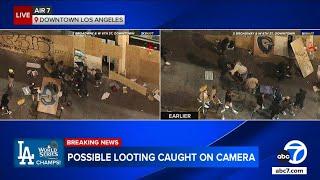 Downtown LA store hit by looting near World Series celebration