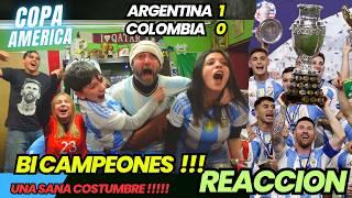 ARGENTINA 1 vs COLOMBIA 0 - Reacciones de Hinchas Argentinos - BI CAMPEONES - COPA AMERICA
