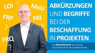 Beschaffung in Projekten 5 - Abkürzungen und Begriffe bei der Beschaffung in Projekten