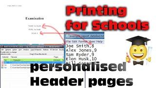 Batch Printing Sets of School Exam Papers / Questionnaires / Documents - Personalised Prints Pupil