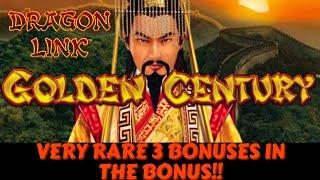  I GOT 3 BONUSES IN THE BONUS on DRAGON LINK GOLDEN CENTURY HIGH LIMIT SLOT MACHINE! 