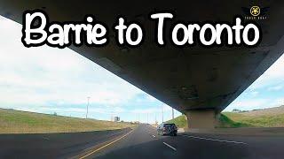 Driving from Barrie to Toronto Ontario Canada 2020