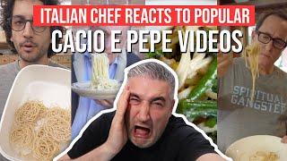 Italian Chef Reacts to Most Popular CACIO E PEPE VIDEOS