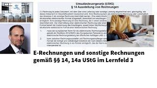 E-Rechnungen und sonstige Rechnungen gemäß §§ 14 +14a UStG ab 2025 im Lernfeld 3