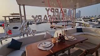 Yacht rental Dubai for anniversary Day,  best Dubai Yacht @AmwajalbaharYachts #yachtdubai