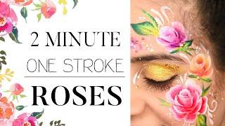 Colorful Roses One Stroke Face Paint Tutorial