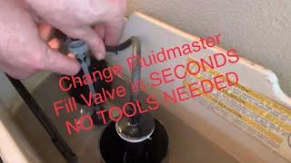 Change a Fluidmaster Toilet Fill Valve in 18 Seconds No Tools Easy