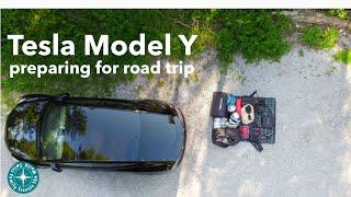 Tesla Model Y preparing for road trip