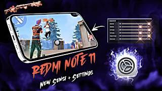Best Settings️ HUD + SENSI + DPI??  Redmi Note 11  Ob44 ️ 90% HEADSHOT RATE