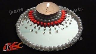 DIY  Candle Holder  with Mirror and Kundan -  JK Arts 196