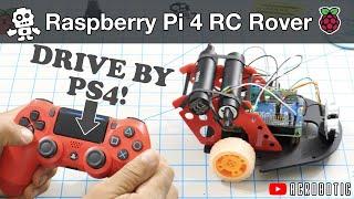 Raspberry Pi 4 Driving a DIY Rover Using a PS4 Controller | RC Robot