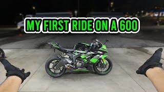 Riding a 600cc Sportbike ZX6R for the FIRST TIME Ever!