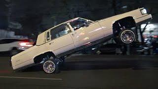 GAS HOPPING Lowrider Cars Scrape Bumper on the Blvd