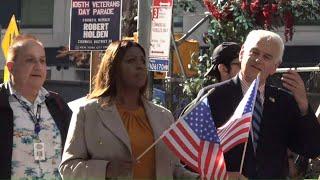 "Fat Ass! Boo!"—Vladimir Jaffe Boos Letitia James at the Veterans Day Parade in New York City