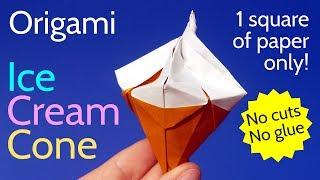 How to make an Origami Ice Cream Cone  Easy DIY Tutorial