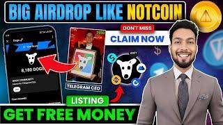 Big airdrop like notcoin for Telegram users | Don't miss free money claim now in hindi