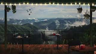 Mountain Cafe & Coffee Shop Ambience with Relaxing Smooth Jazz Music and Nature Sounds