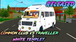 common club v3 traveller white templet released #bussidmod #liverybussid #viral