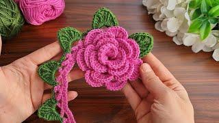 3DWow Amazing Very easy crochet rose flower making for beginners