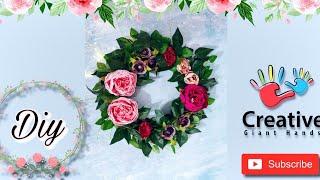 DIY Flower Wreath - How to make a floral wreath with metal frame