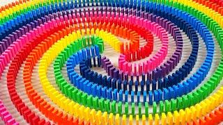 AMAZING Rainbow Dominoes! | Satisfying Domino Screen Link