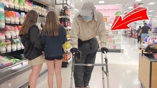 Fat Old Man Farts On People At Grocery Store!!