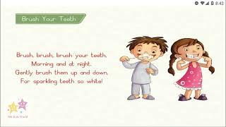 BRUSH YOUR TEETH | KIDZEE JR. KG & SR. KG RHYMES | RHYMES FOR 3-6 YEARS OLD KIDS | MK KIDS WORLD |