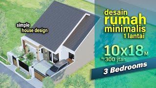 Rumah Minimalis 10x18 m sederhana | simple house design #rumahminimalis #rumahgaris