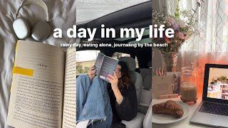 vlog: eating at a restaurant by myself, journaling + reading by the beach, etc