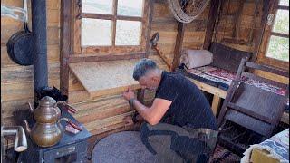 Caught in a Heavy Rain and Hail – 3 Days in Tiny House– Off the Grid