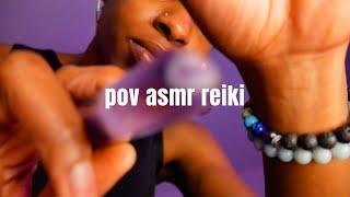 POV Reiki ASMR Sleep Session | Rain Sounds, Crystal Healing, Aura Cleanse