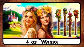 4 of WANDS Tarot Card Explained  Meaning, Reversed, Secrets, History