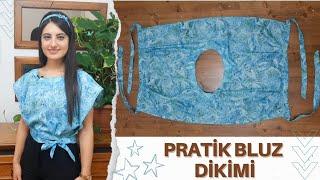 Practical Blouse Sewing! How to Sew a Patterned Belted Blouse? - Zübeyde Ekin Güngörmüş