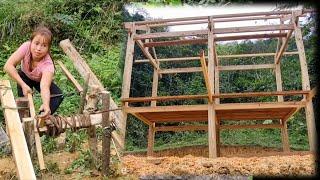 Process of preparing materials to build a 2-story wooden house in the deep forest