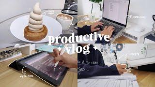 productive vlog  | studying for exams, lots of food, new keyboard, cafe visit + more!!