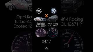 Opel Kadett Turbo 2.0L 4x4 Ecotec 1250 HP vs VW Golf 4 Racing V105.0L 1267 HP