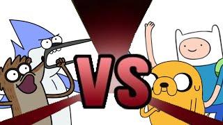 MORDECAI and RIGBY vs FINN and JAKE! Cartoon Fight Club Episode 2