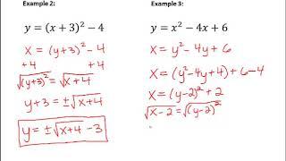 Inverse of Quadratic Functions