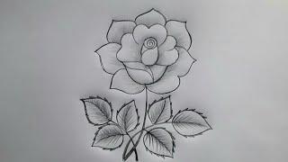 ROSE DRAWING || How to draw a rose step by step || Rose Drawing Easy | Rose Drawing 