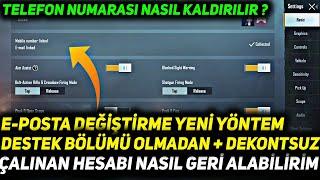 E POSTA KALDIRMA ! TELEFON NUMARASI KALDIRMA ! E POSTA DEĞİŞTİRME NASIL YAPILIR ?? PUBG Mobile