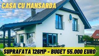 Proiect casa cu mansarda si garaj de 126 mp.